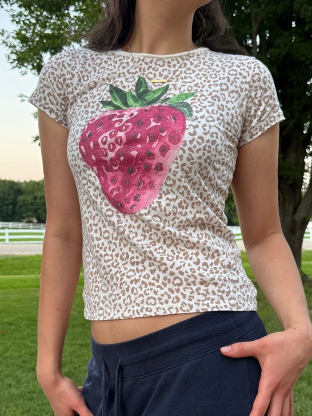 Modish Rebel Girls - Strawberry Leopard T-Shirt